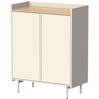 Vicco Credenza Velina, Crema, 80 x 103 cm con 6 scomparti, Vicco
