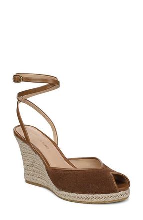 Veronica Beard Pasina Ankle Strap Wedge Sandal in Chestnut at Nordstrom, Size 8.5
