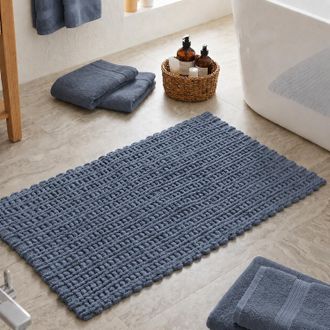 KASANOVA Tappeto bagno ciniglia 60x110 cm blu Rug