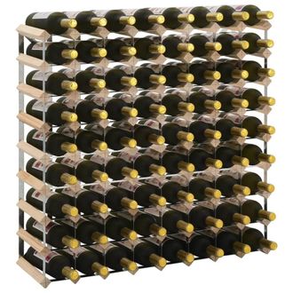 Berkfield Home Wine Rack for 72 Bottles Solid Pinewood in Beige
