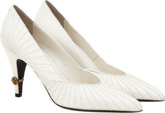 Versace Pleated Pump in White-Gold 82 at Nordstrom, Size 40.5