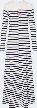 Jean Paul Gaultier Abito lungo in jersey misto cotone a righe