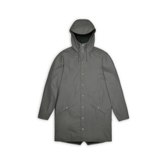 Rains Rain Jackets, male, Gray, Size: XL Long Jacket