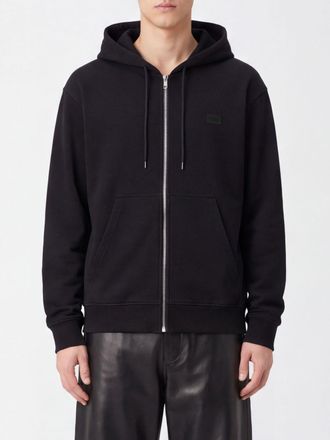 Maison Margiela Felpa in cotone con cappuccio, zip e logo tono su tono