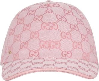Gucci GG Canvas Baseball Hat - Dames - Petten - Roze - L - Katoen - Accessoires