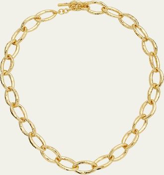 Ippolita Short Hammered Bastille Mini Link Necklace in 18K Gold