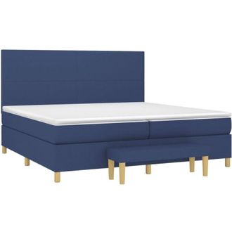 vidaXL Vidaxl - Cama Box Spring Con Colch&oacute;n Tela Azul 200x200 Cm