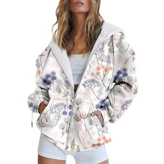 Generic WomenS Fashion Hoodies & Sweatshirts Lightweight Longline Hoodies Women Spring And Autumn Fashion Sweatshirt Long Sleeve Pocket Zipper Sport Coat Loos