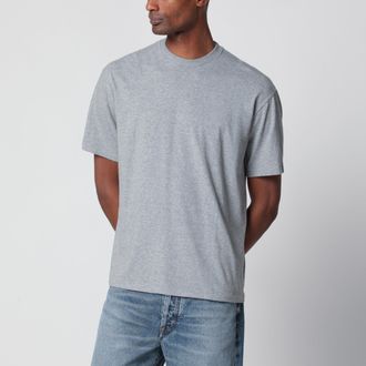 Auralee T-shirt girocollo in cotone grigio