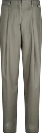 Herno Broeken in Tropical Wool - Dames - Broeken - Groen - L - Wol - Broeken