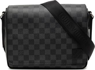 Louis Vuitton Black Pvc Messenger Bag Shoulder Bag (Pre-Owned)