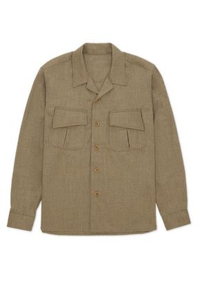 Fortela Fox Virgin Wool Overshirt in Olive at Nordstrom, Size Xx-Large Eu