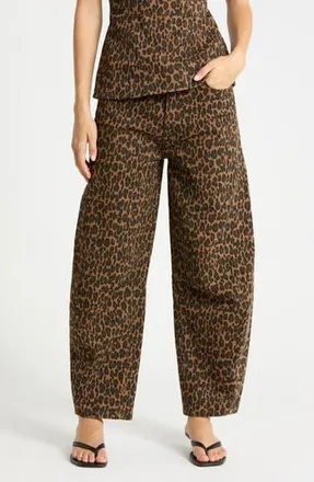 DL1961 Miro Leopard Print High Waist Ankle Barrel Jeans at Nordstrom Rack, Size 24
