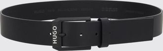 HUGO BOSS Cintura in pelle liscia con logo lettering stampato