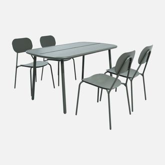 Sweeek Conjunto Mesa De Jard&iacute;n De Aluminio, 4 Sillas