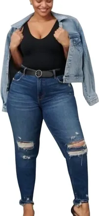 Abercrombie & Fitch Curve Love High Rise Skinny Jeans In Blue