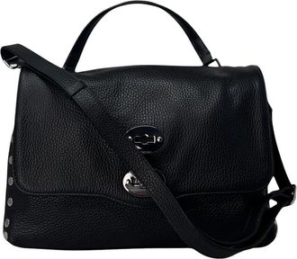 Zanellato Postina Daily S - Dames - Handtassen - Zwart - ONE Size - Leer - Tassen
