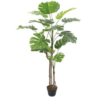 Mobili Rebecca Mobili Rebecca - Planta Artificial De Monstera Rebecca Mobili Merah 155x50x50 Peva Polietileno Verde Marr&oacute;n