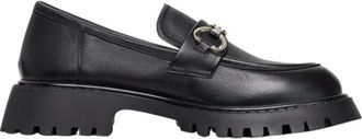 Cesare Gaspari Elegante Chunky Loafers Bry - Dames - Loafers - Zwart - 40 EU - Leer - Schoenen