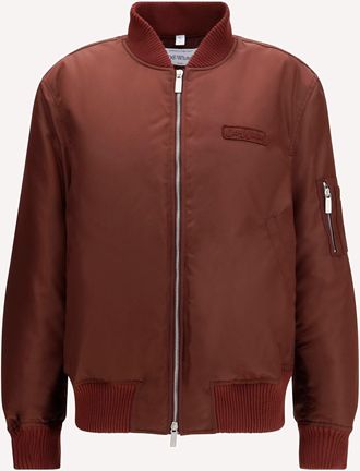Off-white Embroidered logo nylon Bomber Jacket Female 38