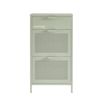 Pantone Mueble zapatero verde almendra metal 55cm