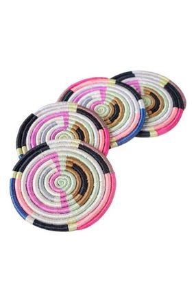 Indego Africa Geo Form Set of 4 Coasters in Multi at Nordstrom