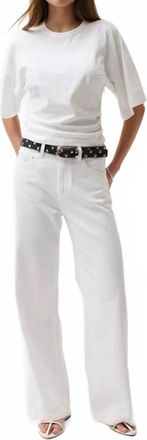 Pistola Denim Jadyn Mid Rise Palazzo Jeans In Vivid White