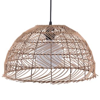 Beliani Beliani - L&aacute;mpara Colgante De Mimbre Rat&aacute;n Con Forma De Campana Estilo Boho Selenge