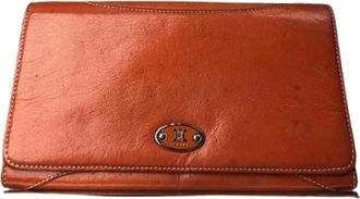 Celine Pre-owned Leren Portemonnee - Dames - Vintage Accessoires - Oranje - ONE Size - Leer - Vintage