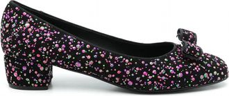 Ferragamo Womens Vara Sequin-Embellished Pumps In Black