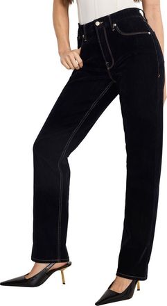 Good American Good Icon Straight Leg Velvet Jeans in Indigo939 at Nordstrom, Size 14