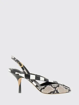 Jacquemus Sandali slingback in pelle con stampa pitone e tacco a spillo