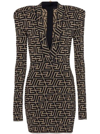 Balmain Abito con monogramma - Nero