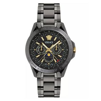 Versace Galaxy Moonphase Quartz Black Dial Mens Watch VE0K00525