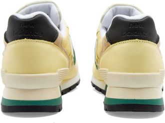 New Balance Mens Leather And Mesh Sneaker Yellow Rubber