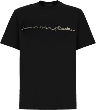 Moncler Black Crew Neck Logo T-Shirt