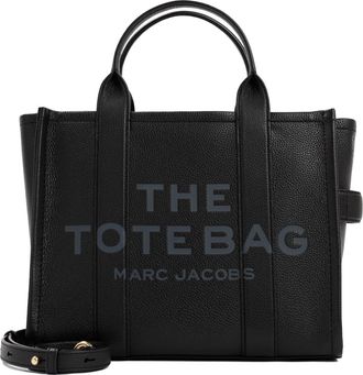Marc Jacobs The Leather Medium Tote Black Bag-Donna
