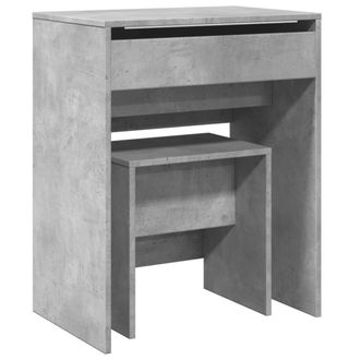 vidaXL Tocador Con Taburete Gris Hormig&oacute;n 60x40x113,5 Cm Vidaxl