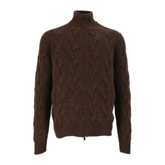FILIPPO DE LAURENTIIS Fullzip ML - Knitwear - Hombre - Marr&oacute;n - XL