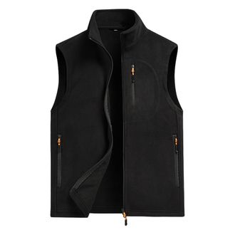 Generic Mens Polar Fleece Full Zip Vest Stand Collar Vests Sweater Lightweight Sleeveless Zipper Jacket