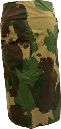 Victoria Beckham Camouflage-Print Midi Skirt in Multicolor Cotton