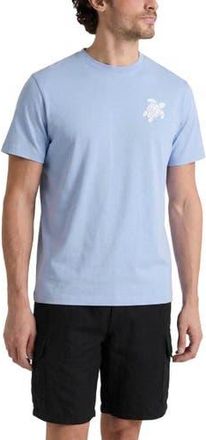 Vilebrequin Men Organic Cotton T-shirt Big Turtle Embroidery in Cyan at Nordstrom, Size Xx-Large