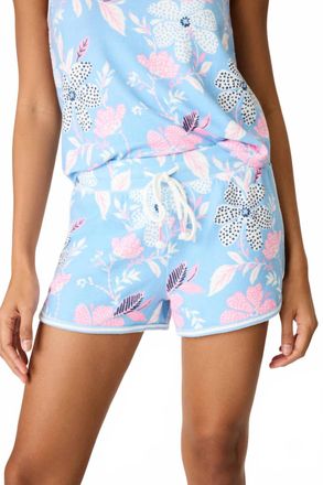 PJ Salvage Tropic Garden Print Shorts In Bright Blue