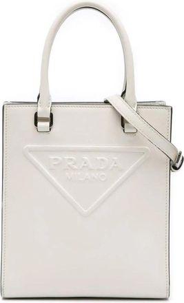 Prada Pre-owned Leren Tote Bag - Dames - Vintage Handtas - Wit - ONE Size - Leer - Vintage