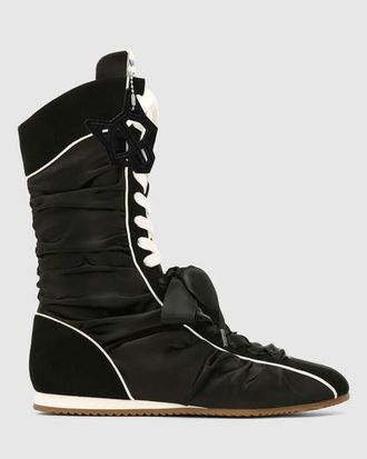 Naked Wolfe Extreme Brown Scrunch Suede in Black at Nordstrom, Size 40