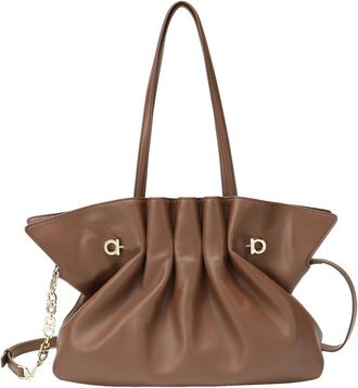 Tiffany & Fred Soft Pleated Leather Shoulder Tote
