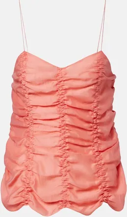 Khaite Inara ruched scalloped top
