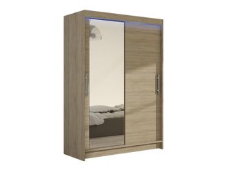 Mirjan24 Armario Closico Pacron Vi, Roble Sonoma, 200x120x58cm, Puertas De Armario: Correderas, N&uacute;mero De Estantes: 5, Led