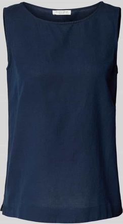 Christian Berg Leinentop mit Rundhalsausschnitt in Dunkelblau, Größe 40