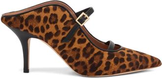 Malone Souliers 70 mm muiltjes met luipaardprint en gesp - Bruin